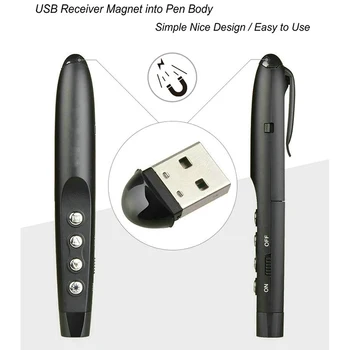 Rf 2.4 G Wireless Ppt Prezentator Slide Advancer Flip Pen Indicatorul Prezentare Powerpoint Telecomanda De Control De La Distanță