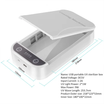 5V USB Portabil Dual Lumina UV Sterilizator Cutie de Bijuterii Telefoane Curat Personale Dezinfectant Dezinfecție Caz pentru Acasă