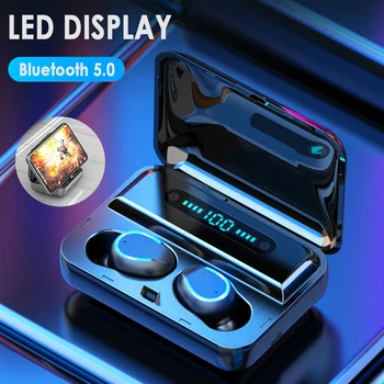 F9 TWS Căști fără Fir Bluetooth Portabil Mini Invizibil Pavilioane 8D Stereo Impermeabil Zgomotului Căști LED Display