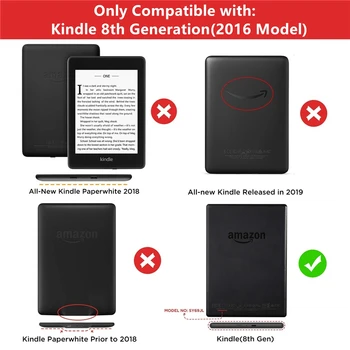 Caz pentru Amazon Kindle 8 SY69JL 2016 Smart Shell Piele Flip Șoc Dovada Capac de Protecție pentru Kindle 8 Comprimat Caz