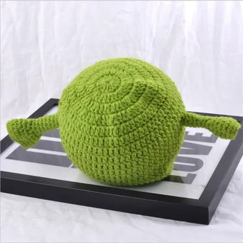 Unisex Balaclava Monstru Shrek Pălărie de Lână Cald Iarna Tricotate Pălării Verzi Amuzant Beanie Chelioși Capac pentru Femei Barbati Pur Handmade
