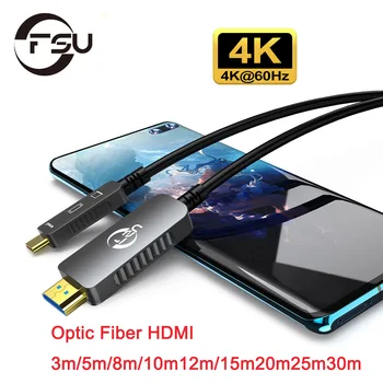FSU USB C Cablu HDMI de Tip C la HDMI 4K 60Hz Fibra Optica Cablu HDMI 2.0 Converter pentru MacBook Huawei, Xiaomi Thunderbolt 3 Adaptor