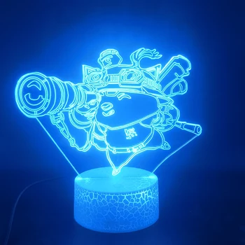 League of Legends Teemo 3D Lampa de Vânzare Fierbinte Senzor Tactil Cadou Unic pentru Copii pentru Camera de zi Decorative Led Noapte Lumina Lămpii