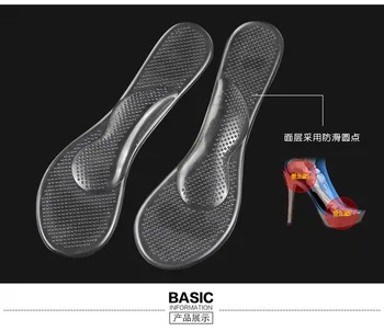 Non-Alunecare de Femei Gel 3/4 lungime Suport Arc sistem Anti-alunecare, Masaj Metatarsian Perna Ortopedice Branțuri pentru Pantofi cu Tocuri de Gel