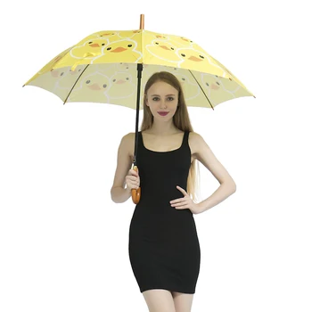 Umbrela de Ploaie Femei Drăguț Rață Galben de Desene animate de Lung Manipulate Vânt Ploaie și de Soare Umbrela pentru Femei, Copii 50Ry059