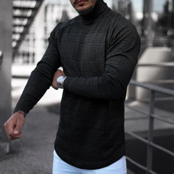2021 Primăvară Houndstooth Print Bărbați Bluze Bluza De Toamna De Moda Guler Maneca Lunga Camasi Casual Streetwear Plus Dimensiunea Pulover