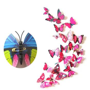 12pcs PVC Fluture 3d Autocolante de Perete Decor Drăguț Artă Decalcomanii de Acasă Decorare Camera Autocolant de Perete pe Perete pentru Camera de zi