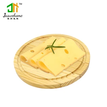 Jaswehome brânză placi de lemn de pin rotund tocator din lemn masiv bloc de tocare tocare bord cu suc de groove 116688