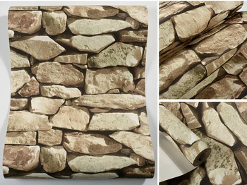 Dcohom Epocă 3D Cărămidă Piatră Tapet Texturat Pentru Dormitor, Camera de zi Restaurant Pereti Decor Perete de Cărămidă Role de Hârtie