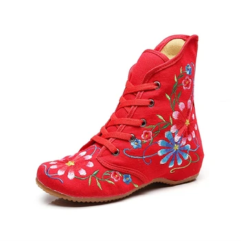 Cresfimix Zapatos De Mujer Femei Drăguț Primavara & Toamna Pantofi De Înaltă Doamnă Casual, De Înaltă Calitate Broderii Florale Pantofi De Dans B6185
