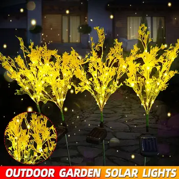 1 Buchet în aer liber Lumina Solara Canola Flori Impermeabil Grădină de Lumină Led-uri Alimentate Solar Lumini de Grădină, Terasă Curte Decor