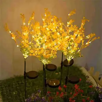 1 Buchet în aer liber Lumina Solara Canola Flori Impermeabil Grădină de Lumină Led-uri Alimentate Solar Lumini de Grădină, Terasă Curte Decor