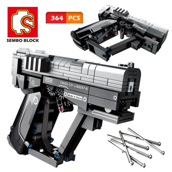 364pcs WW2 Armă Pistol Model Blocuri Militare Arma de Fotografiere Jucării Technic Arma cu Glonț de Poliție Oraș Cifre Cărămizi de Jucărie pentru Copii