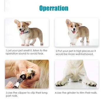 USB Reîncărcabilă animale de Companie de Unghii Polizor Pet Grooming Kit de animale de Companie de Unghii Polizor pentru Câinii fără durere în condiții de Siguranță animale de Companie de Unghii Tuns Câine Grooming Tool