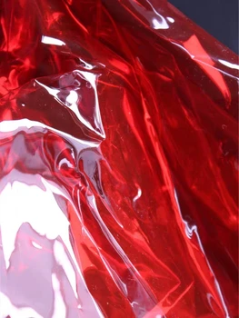 0,2 mm TPU Material Roșu Transparent PVC Lichid Film DIY Îmbrăcăminte Impermeabilă Pelerina de ploaie de Cristal Pungi de Plastic, Decor de Designer Tesatura