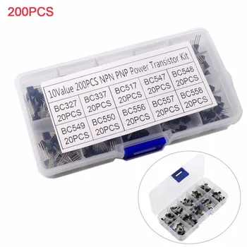 200PCS SĂ-92 Tranzistori Triodă Sortiment DIY Kit PNP /MPN 10Value BC327 BC337 BC517 BC547 BC548 cu Cutie de Plastic FZ2766