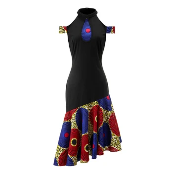 African rochii pentru femei material de bumbac Imprimare ceara rochie din Africa Halter rochie nou stil de moda Slim rochii Ankara