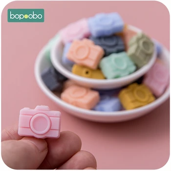 Bopoobo 100PC Camera Silicon Dentitie Margele pentru Copii DIY Masticabile BPA Gratuit Moale în condiții de Siguranță și Non-toxice Alimente Grad Silicon