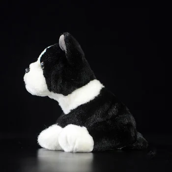 Bulldog francez Alb-Negru Caine Copii Jucarii de Plus Catelus Minunat Cadou Copil Drăguț Animale de Pluș Moale Perna Confort Simulare Păpuși