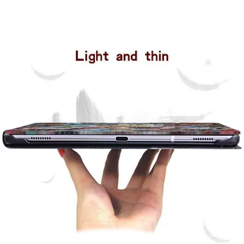 Tipărite de Lemn din Piele Caz Acoperire pentru Samsung Galaxy Tab 10.1/TabA 7/9.7/10.5/Tab E 9.6/Tab S5E 10.5/Tab S6 Lite Tableta Caz