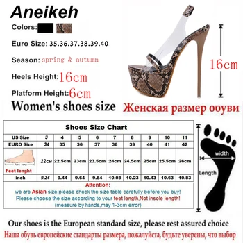 Aneikeh 2019 Moda NOUA 16 CM Platforma Sandale cu Toc de Vară Sexy Alunecare Pe sandale Gladiator Petrecere Tocuri Subtiri Femei Pantofi
