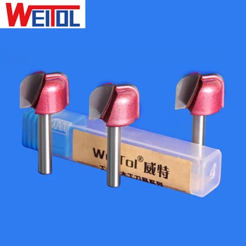 WeiTol 4 buc transport gratuit 6mm coadă CNC lemn de mașină din Carbură Solidă instrumente Dublu arc cu fund rotund pentru MDF, PVC, acrilic