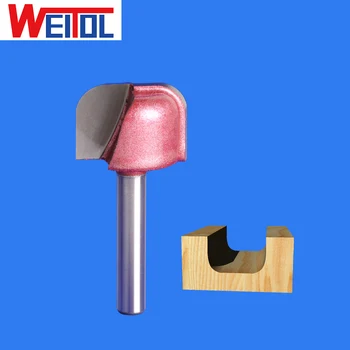 WeiTol 4 buc transport gratuit 6mm coadă CNC lemn de mașină din Carbură Solidă instrumente Dublu arc cu fund rotund pentru MDF, PVC, acrilic