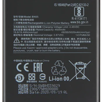 Original XIAOMI BN55 Acumulator de schimb Pentru Xiaomi Note 9S Note9S Baterii de Telefon 5020mAh