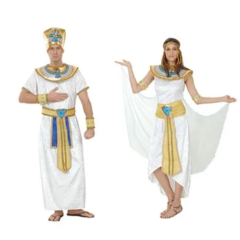 Carnaval Exotic Faraon Egiptean Costume Halloween Femei Bărbați Adulți De Anul Nou Printesa Cosplay Bal Mascat