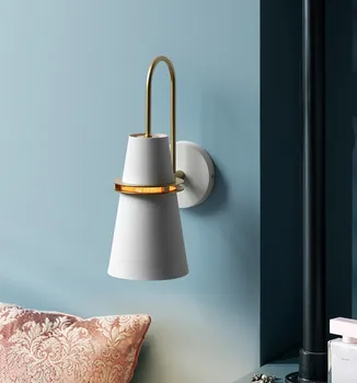 Noi Nordic perete lampă de Noptieră E27 LED lampa de Dormitor Modern, living Pasarelă Scara de fier Simplu centura de Perete Led Lumina