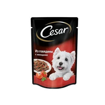 Cesar remorcher pentru câini, cu vită și legume, 24*85g