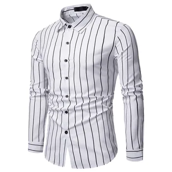 Moda Frumos Long Sleeve Stripe Camasa Barbati Plus Dimensiuni de Top Bluza Mens Îmbrăcăminte de Brand de Top Subțire Potrivi Tricouri Casual de Îmbrăcăminte de sex Masculin