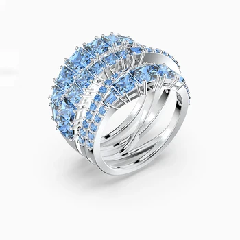 SWA 2021 Nou Clasic Și Elegant Albastru Răsucite de Lichidare Inel, Bijuterii Rafinate Pentru a Da Nevasta Un Elegant Și Romantic Cadou de Ziua de nastere