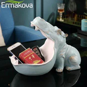 ERMAKOVA Colorate Rășină Hipopotam Statuie Figurina Animal Home Office Camera de zi de Decorare