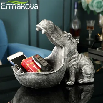 ERMAKOVA Colorate Rășină Hipopotam Statuie Figurina Animal Home Office Camera de zi de Decorare