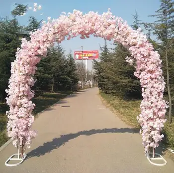 Noi flori artificiale flori de cires cu metal nunta arc de fier cu cherry blossom +arc raft DIY fereastră decor petrecere