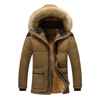 Jachete de iarnă pentru Bărbați 2020 Nou Guler de Blana cu Gluga Hanorac Jacheta Barbati Gros Windproof Casual Mens Jachete Si Paltoane Plus Dimensiune 4XL 5XL
