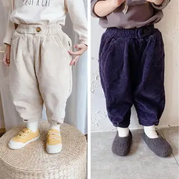 Băieții De Iarna Plus Pantaloni De Catifea 1-6 Ani Copii Fete Pantaloni De Catifea Cord Pantaloni Lungi Largi Pantaloni Casual Imbracaminte Copii