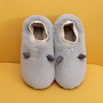 Oamenii de Iarnă Acasă Papuci de Desene animate Drăguț Pantofi anti-alunecare, Moale, Cald Iarna Papuci de Casa Interior Dormitor Iubitorii de Cupluri Plus Dimensiune 45