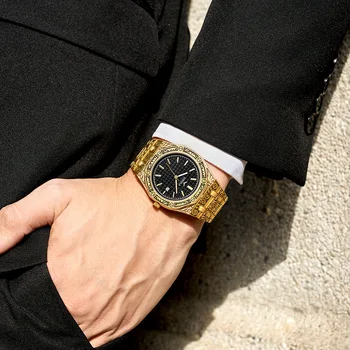 Moda de epocă din oțel curea impermeabil bărbați cuarț ceas faux ceas de aur pentru bărbați modele 2020 nou stil lux femei