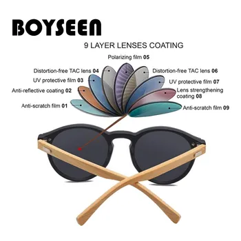 BOYSEEN Lemn Retro ochelari de Soare Barbati Bambus ochelari de soare pentru Femei Brand Design Sport Ochelari de Aur Oglindă Ochelari de Soare Nuante lunetă oculo