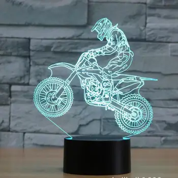 Off-Road Motociclete 3d Lampa Șapte Culori Touch Led-uri Vizuale 3d Lumina Lămpii Cadou Decor de Masă a Condus Lumina de Noapte