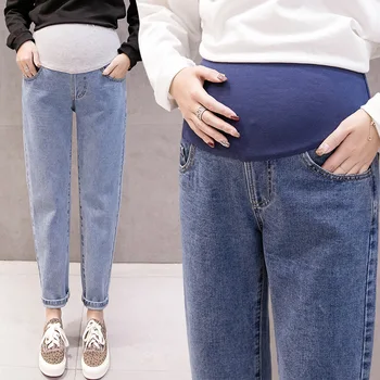 Sarcina Abdominală Pantaloni Blugi Prietenul Pantaloni De Maternitate Pentru Femeile Gravide Haine De Înaltă Talie Pantaloni Largi Blugi Denim