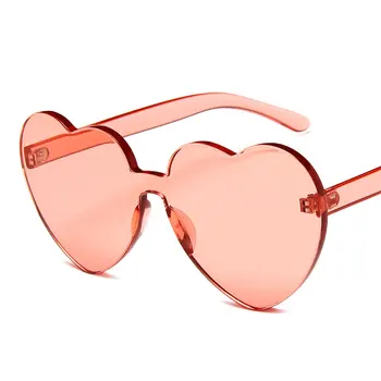 Ochelari de soare pentru femei jeleu drăguț de culoare Siamezi ochelari populare multicolore faimosul brand Lightweight2019 Nouă tendință în formă de inimă doamnelor
