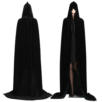 Gotic cu Gluga Pata Mantie Wicca Halat de Vrăjitoare Larp Cape Femei Bărbați Costume de Halloween Vampiri Petrecere de Lux Marimea XL