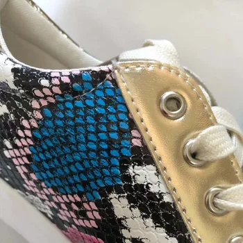 Femei Adidași Pantofi Casual Colorate Dantela-Up Model Sarpe Star Tenis Feminino Plat Doamnelor Vulcanizat Zapatos De Mujer