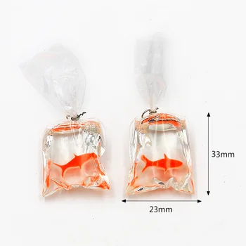 10buc 2Color Rășină Transparentă Carasi Farmece Pește Mic În Apă Sac de Bijuterii de Pește Pandantiv Sac Cercei Pandantiv Handmade, DIY Ma