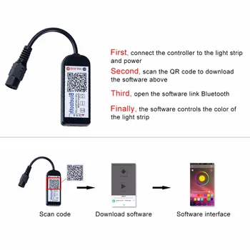 Bluetooth LED RGB RGBW 5-24V Mini LED Dimmer Android, iOS, Telefon Mobil de Control 5050 2835 3528 RGB RGBW LED Strip Lumina