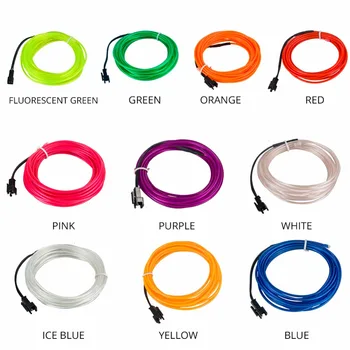 10m 20m LED-uri Lumina de Neon EL-Wire 10 Culori Flexibil LED Strip Lumina Auto USB Interfață Pentru Dans Petrecere Decorare Auto de Iluminat