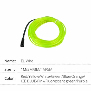 10m 20m LED-uri Lumina de Neon EL-Wire 10 Culori Flexibil LED Strip Lumina Auto USB Interfață Pentru Dans Petrecere Decorare Auto de Iluminat